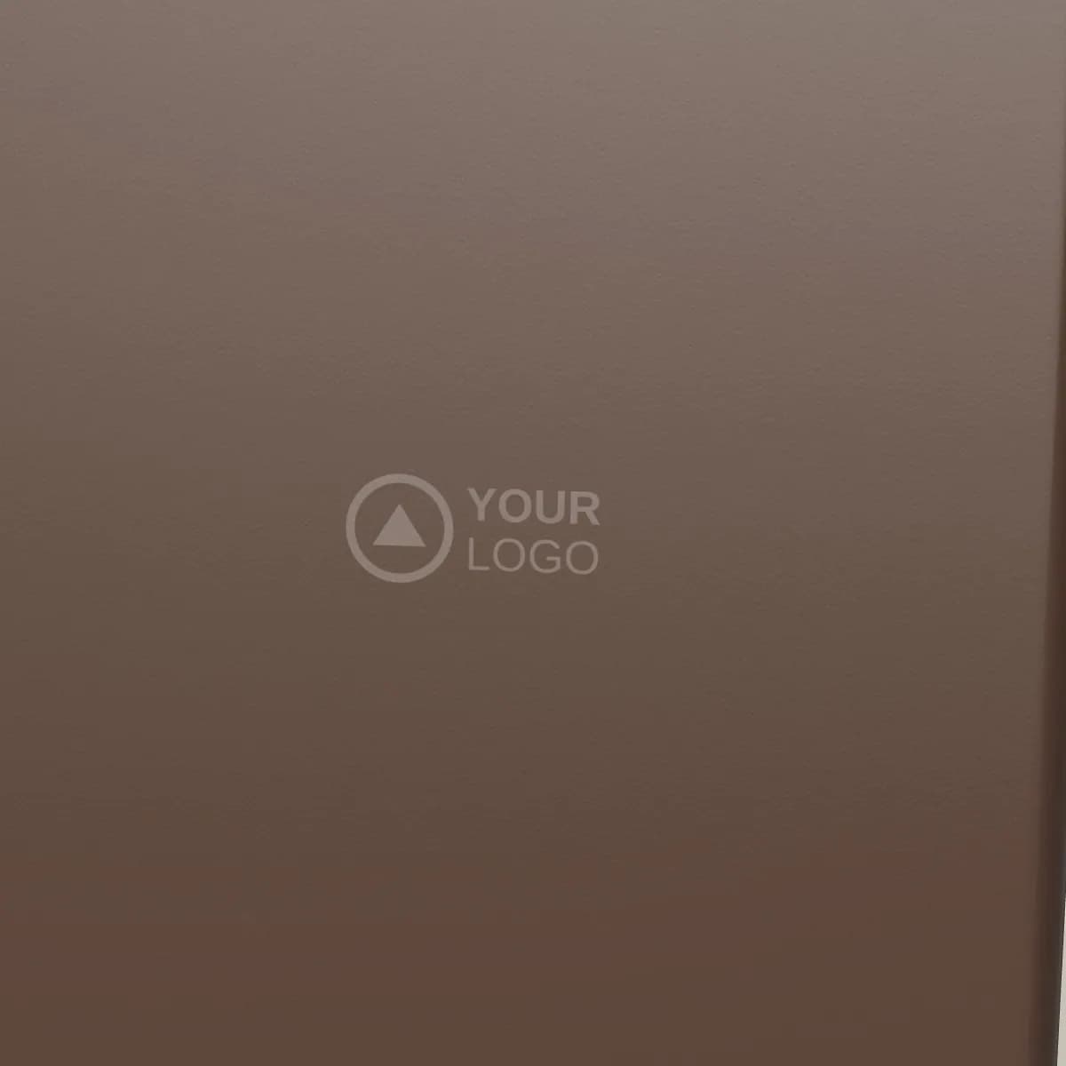 Close-up of the logo branding on the A4 Leather Clipboard Folder with Notepad