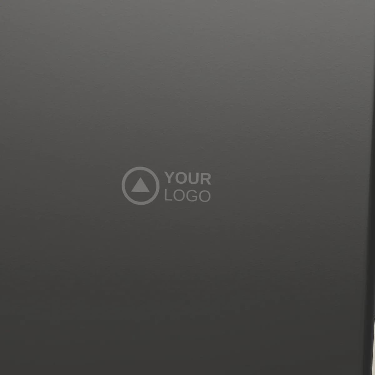 Close-up of the logo branding on the A5 Refillable Notebook Folio with Phone Pocket