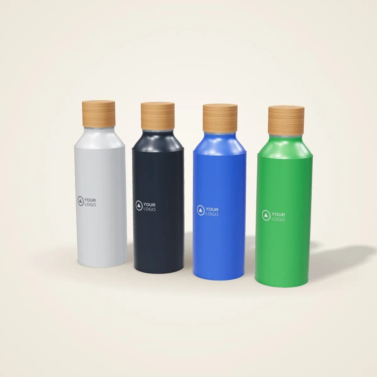 Aluminium Water Bottle with Carabiner 600 ml in a range of colours