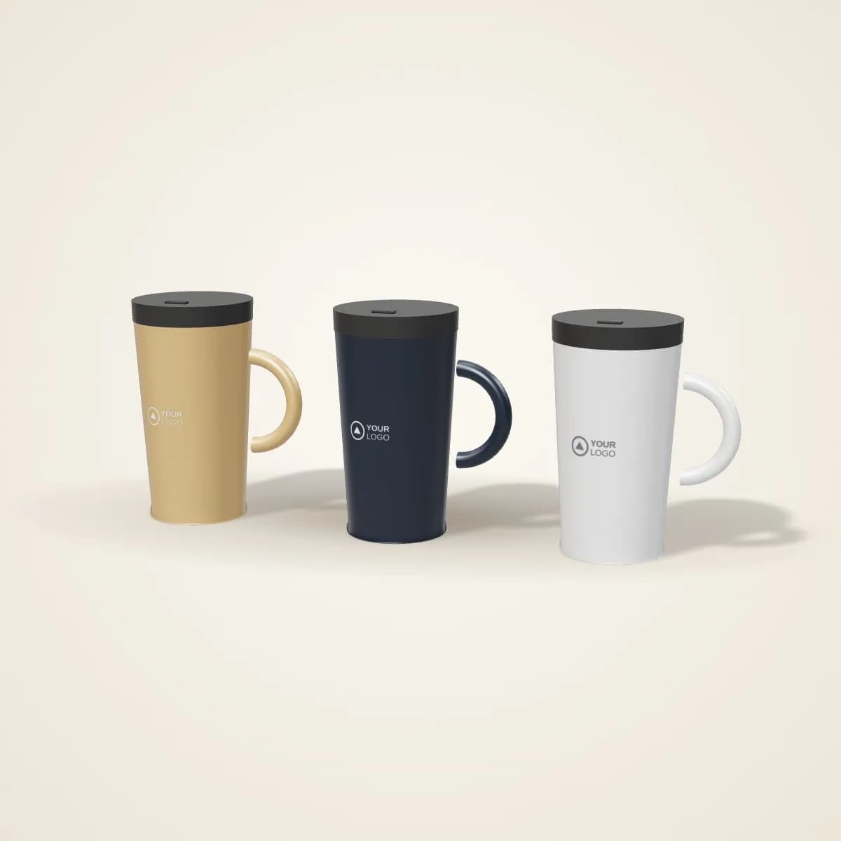 Bamboo Steel Travel Mug with Handle 300 ml in a range of colours