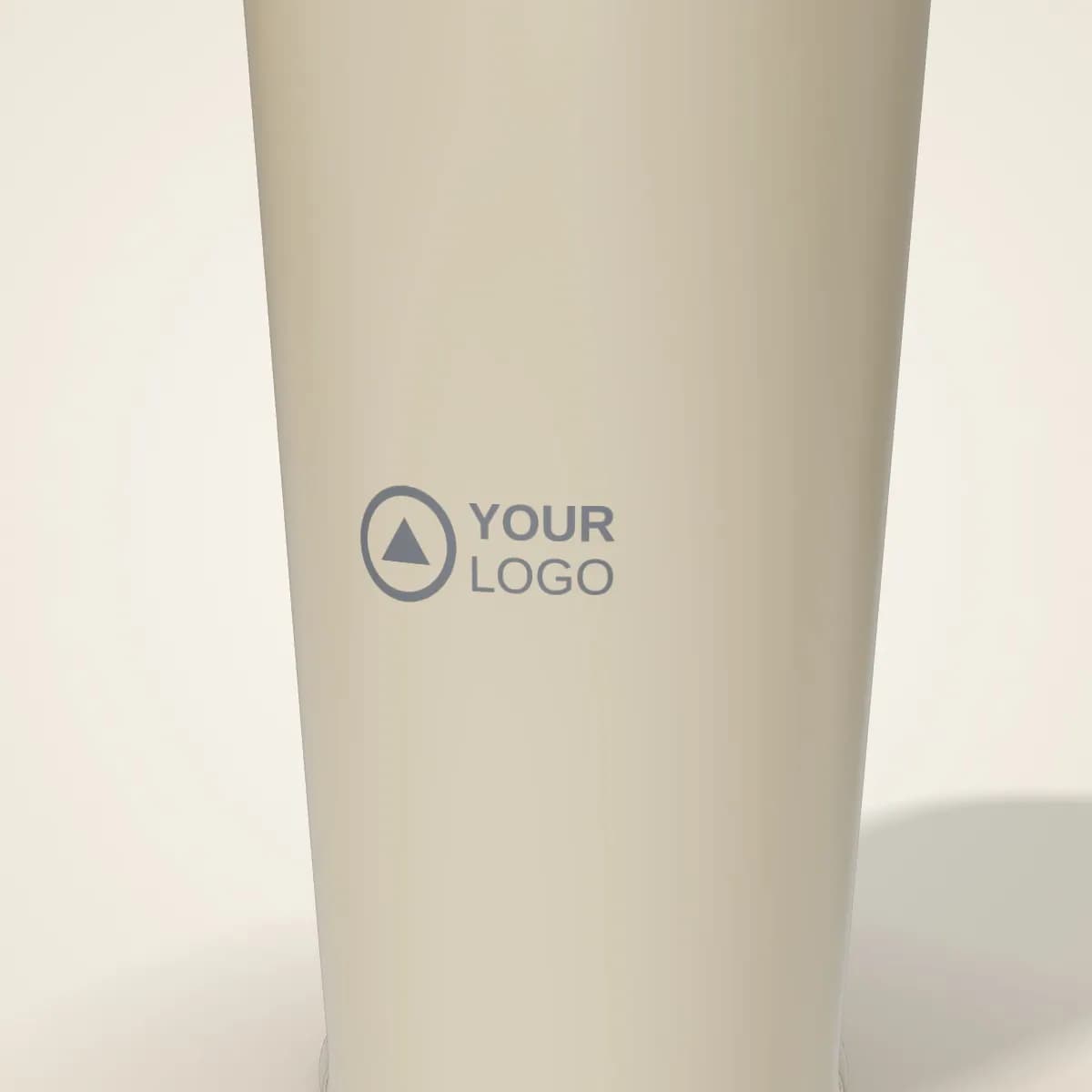 Close-up of the logo branding on the Ceramic-Lined Insulated Tumbler 500 ml