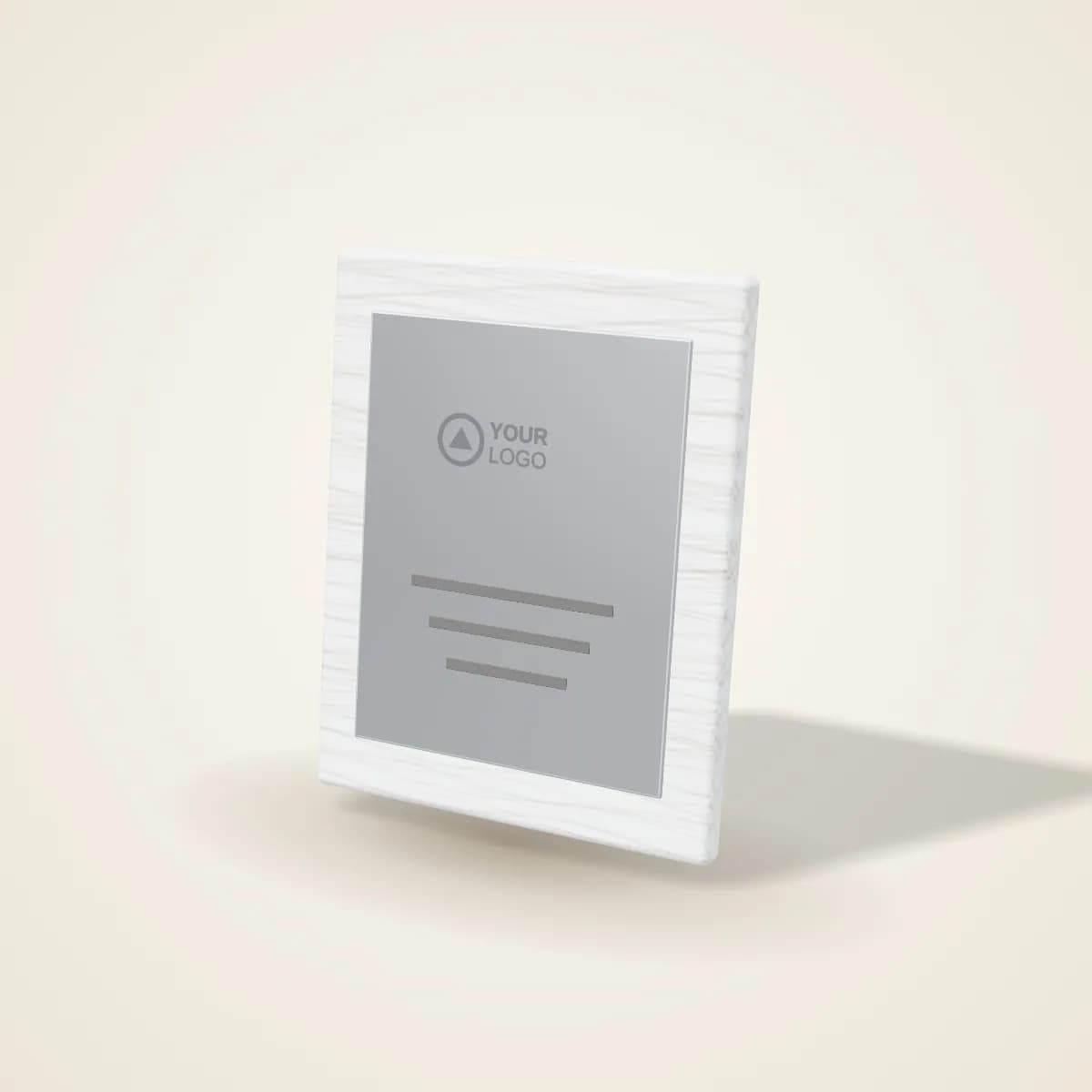 Clear Acrylic Standing Award Plaque with a custom logo