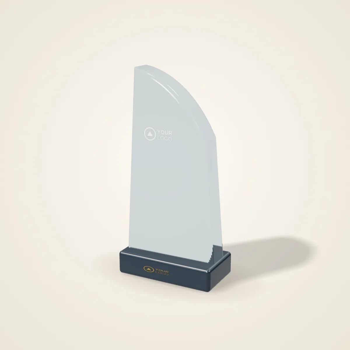 Crystal Flame Award on Black Base with a custom logo