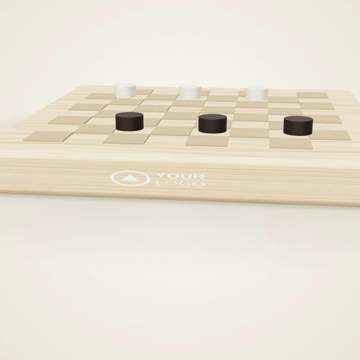 Close-up of the logo branding on the Custom Printed Wooden Jigsaw Puzzle