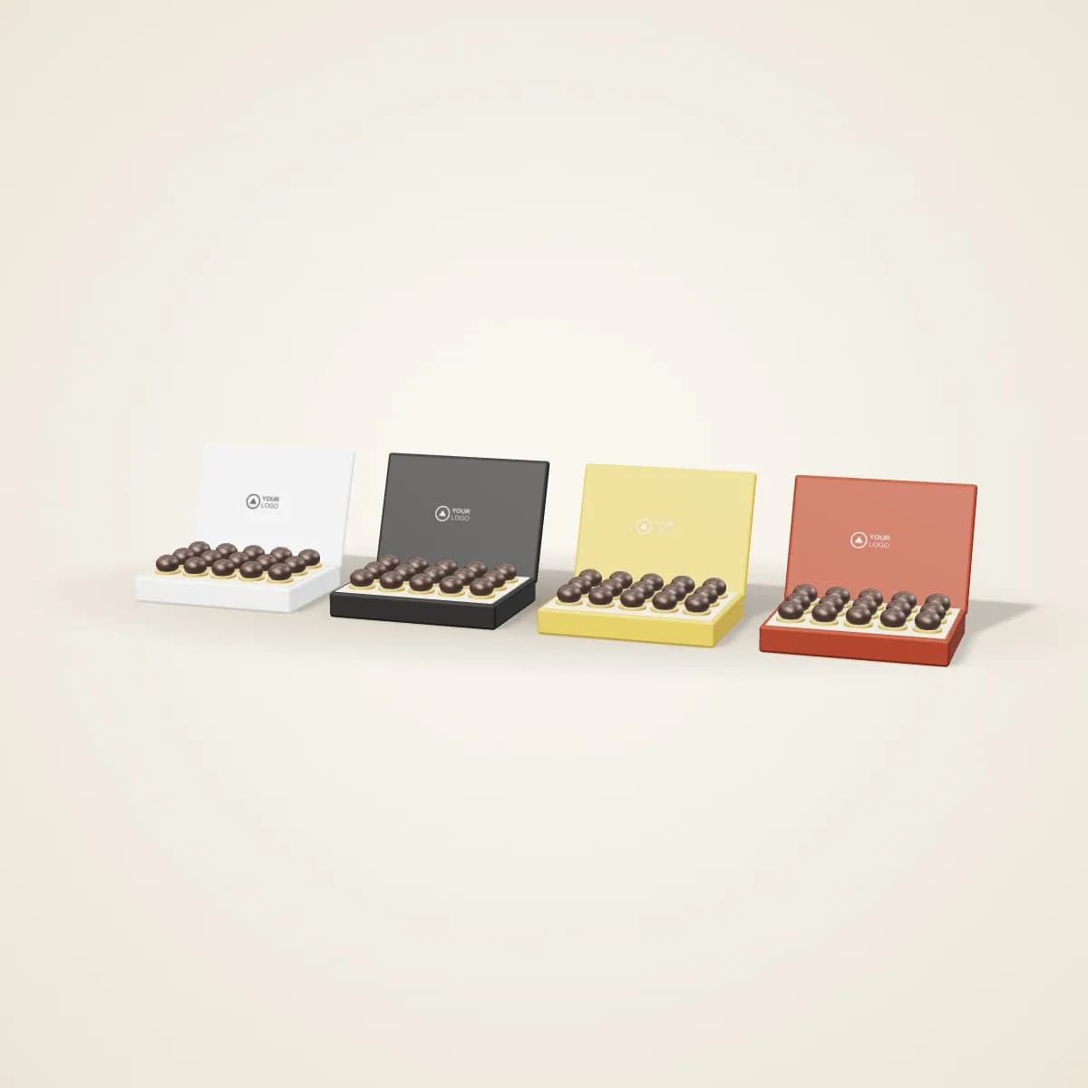 Custom-Wrapped Chocolate Bar Set of 4 in a range of colours