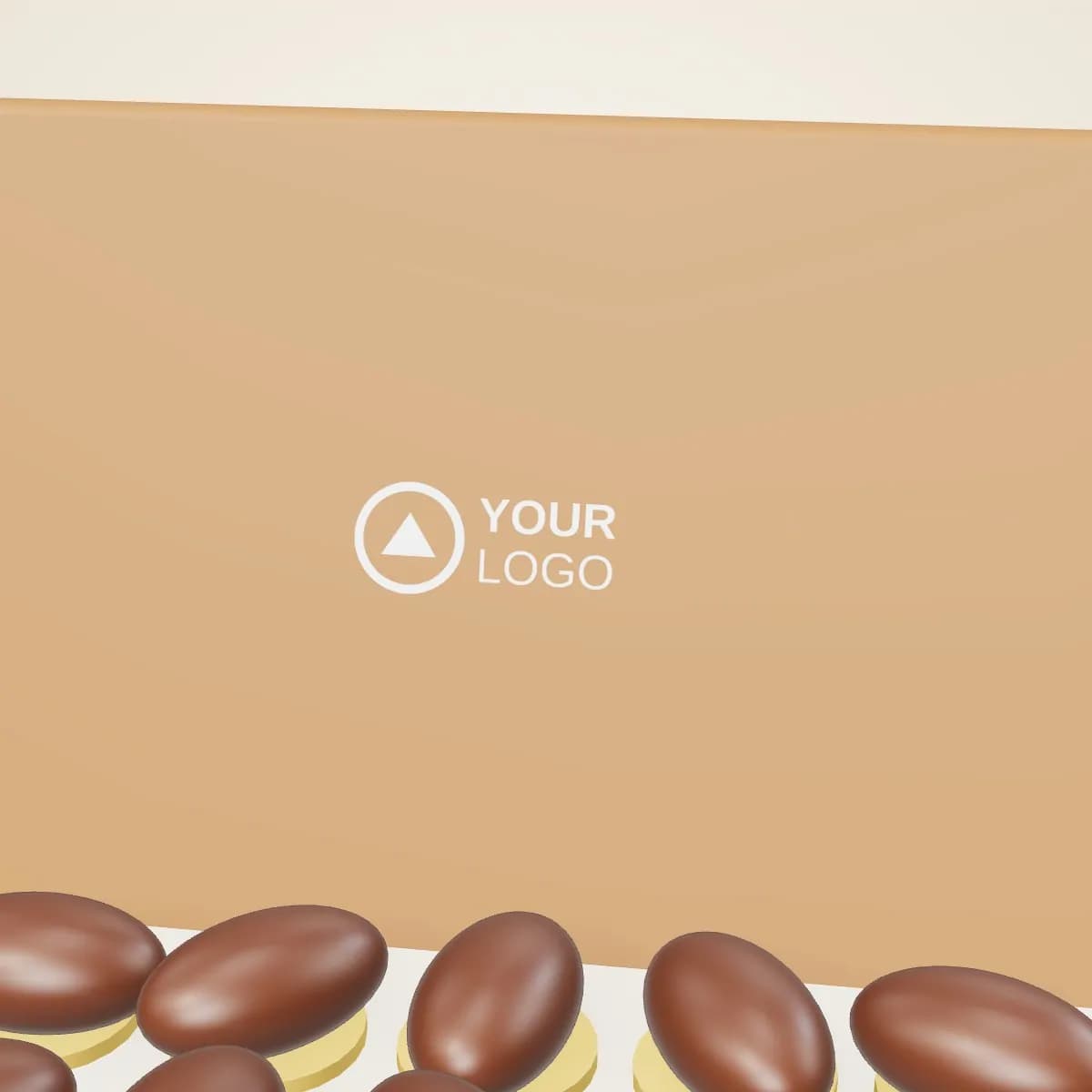 Close-up of the logo branding on the Dates and Arabic Sweets Gift Tray