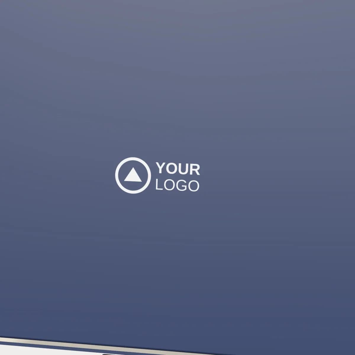 Close-up of the logo branding on the Desk Tech Set with Wireless Charging Mouse Mat