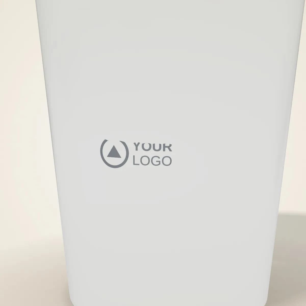 Close-up of the logo branding on the Double-Wall Glass Coffee Cup 250 ml