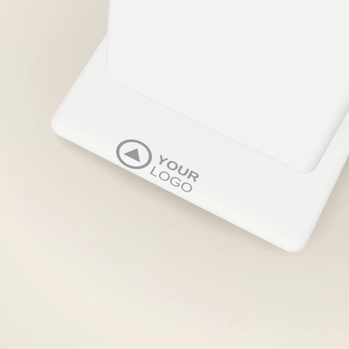 Close-up of the logo branding on the Foldable LED Desk Lamp with Wireless Charger