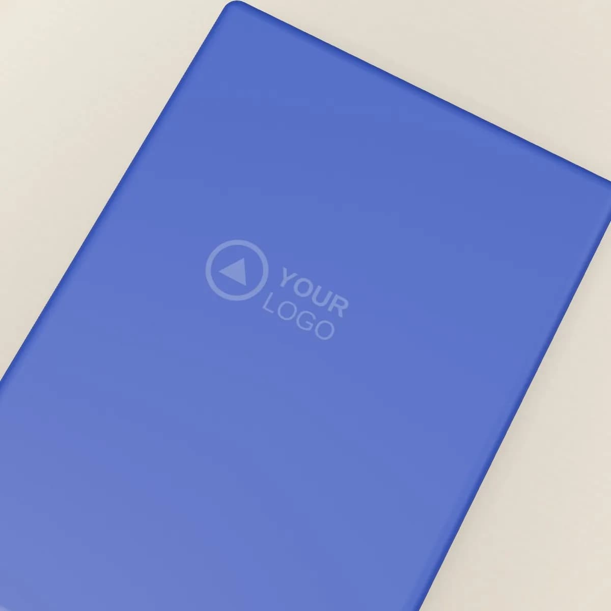 Close-up of the logo branding on the Genuine Leather Passport Cover