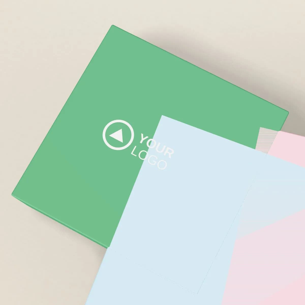 Close-up of the logo branding on the Magnetic Fridge Notepad with Printed Header