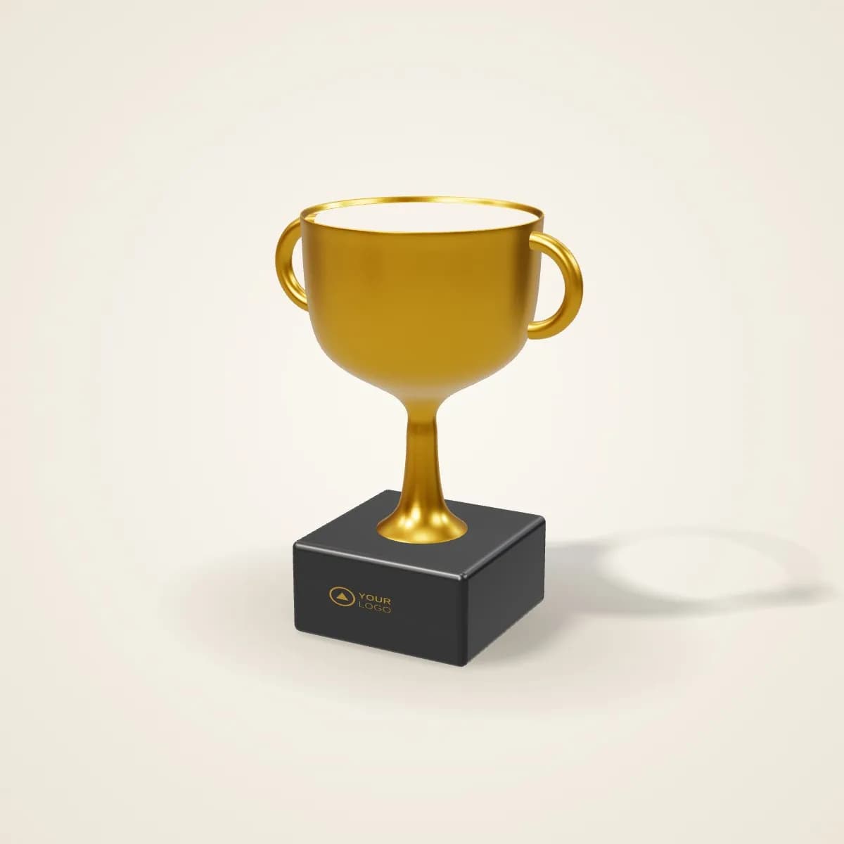 Metal Cup Trophy on Marble Base with a custom logo