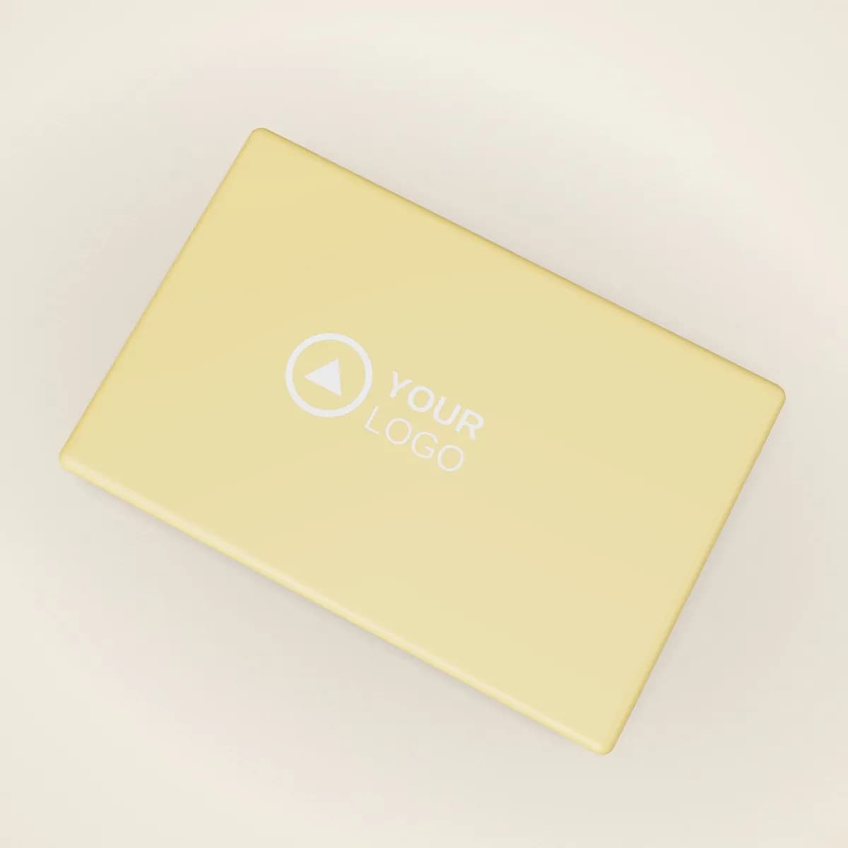 Close-up of the logo branding on the Metal Name Badge with Magnetic Back