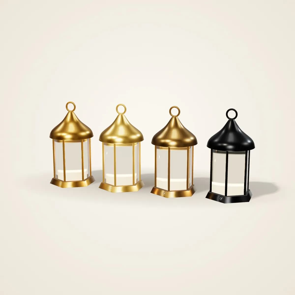 Metal Ramadan Lantern with Engraved Base in a range of colours