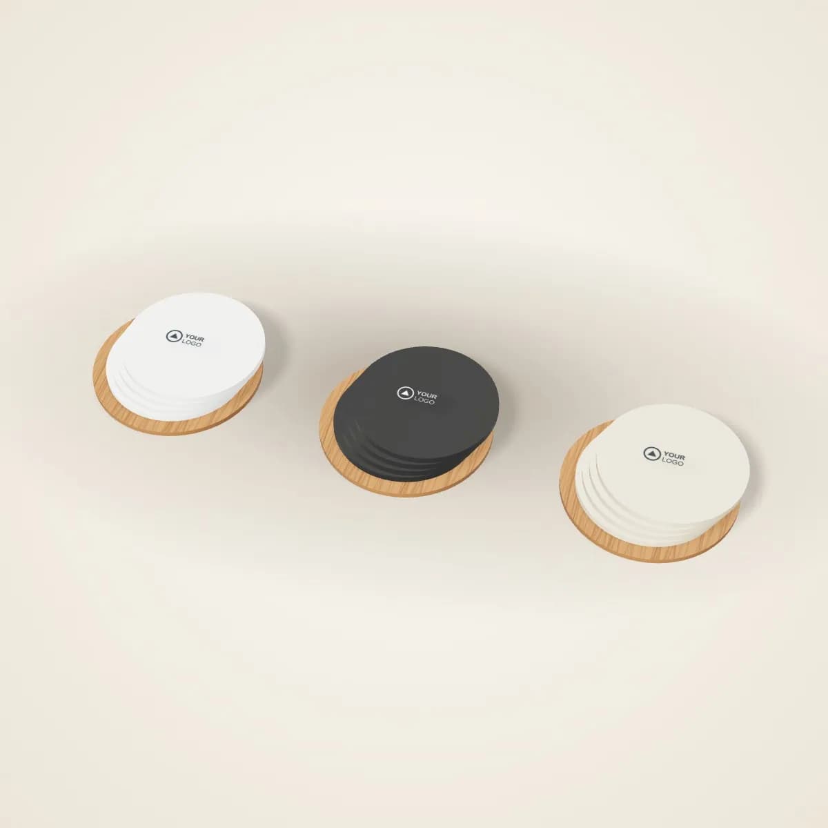 Full-Colour Printed Hardboard Coaster Set of 4 in a range of colours