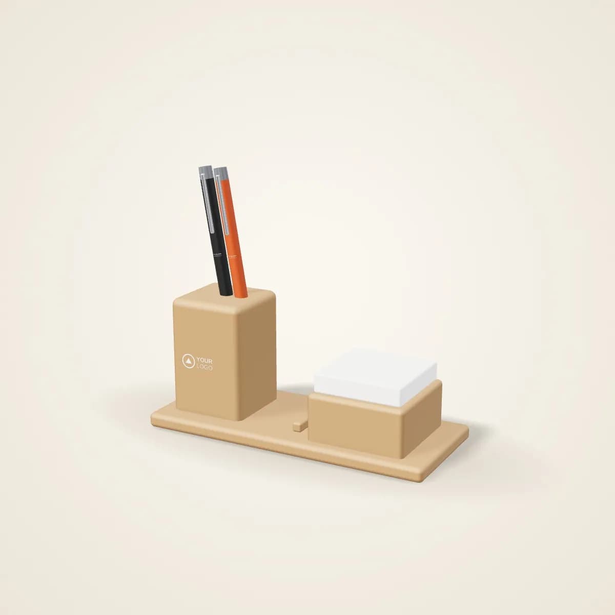 Recycled Cardboard Desk Organiser Flat-Pack with a custom logo