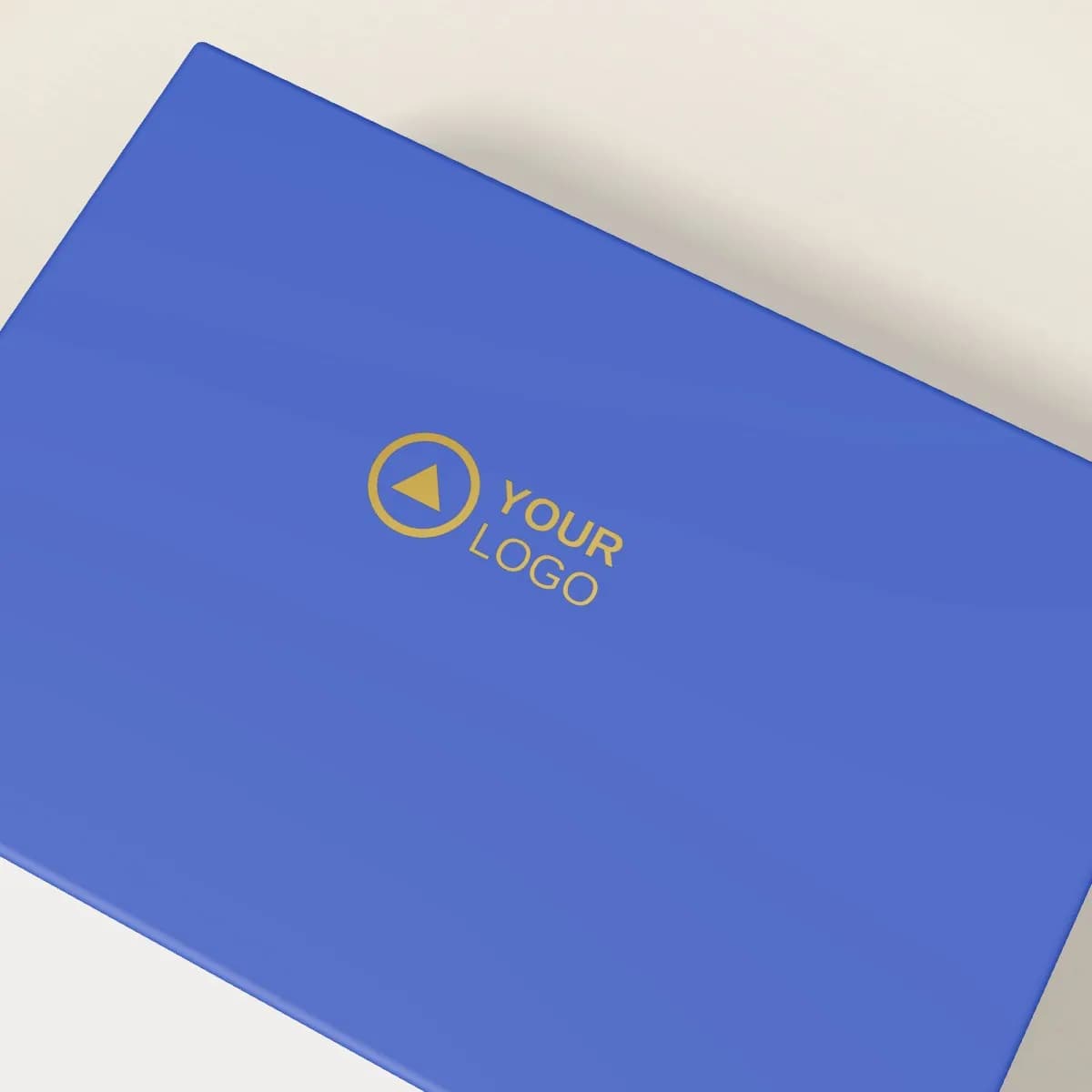 Close-up of the logo branding on the Sliding Drawer Gift Box with Ribbon Pull