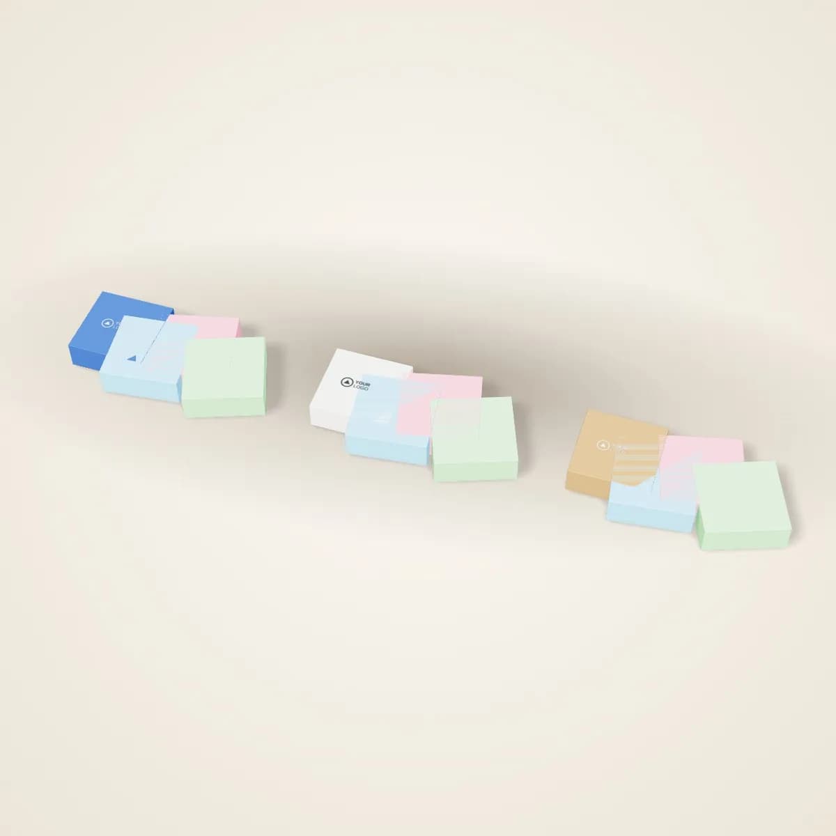 Tri-Fold Sticky Notes Organiser with Pen in a range of colours