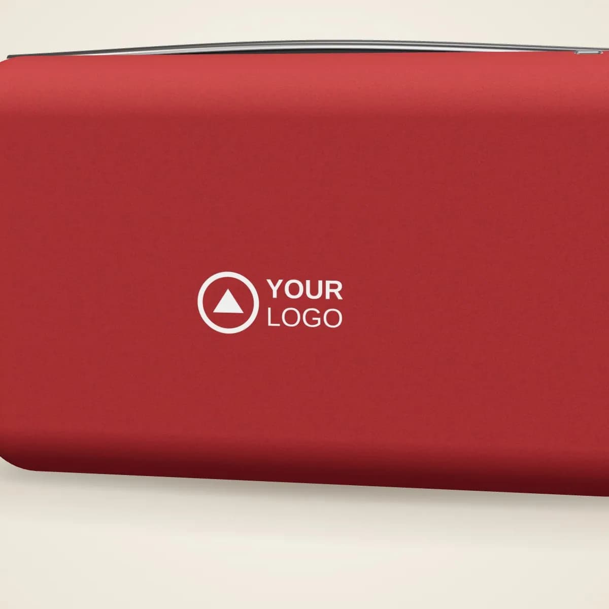 Close-up of the logo branding on the Velvet Drawstring Gift Pouch