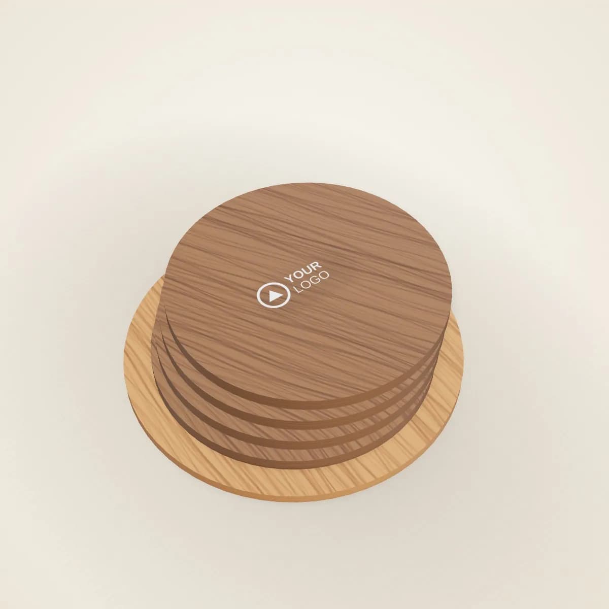 Walnut Wood Coaster Set of 4 with Holder in a range of colours