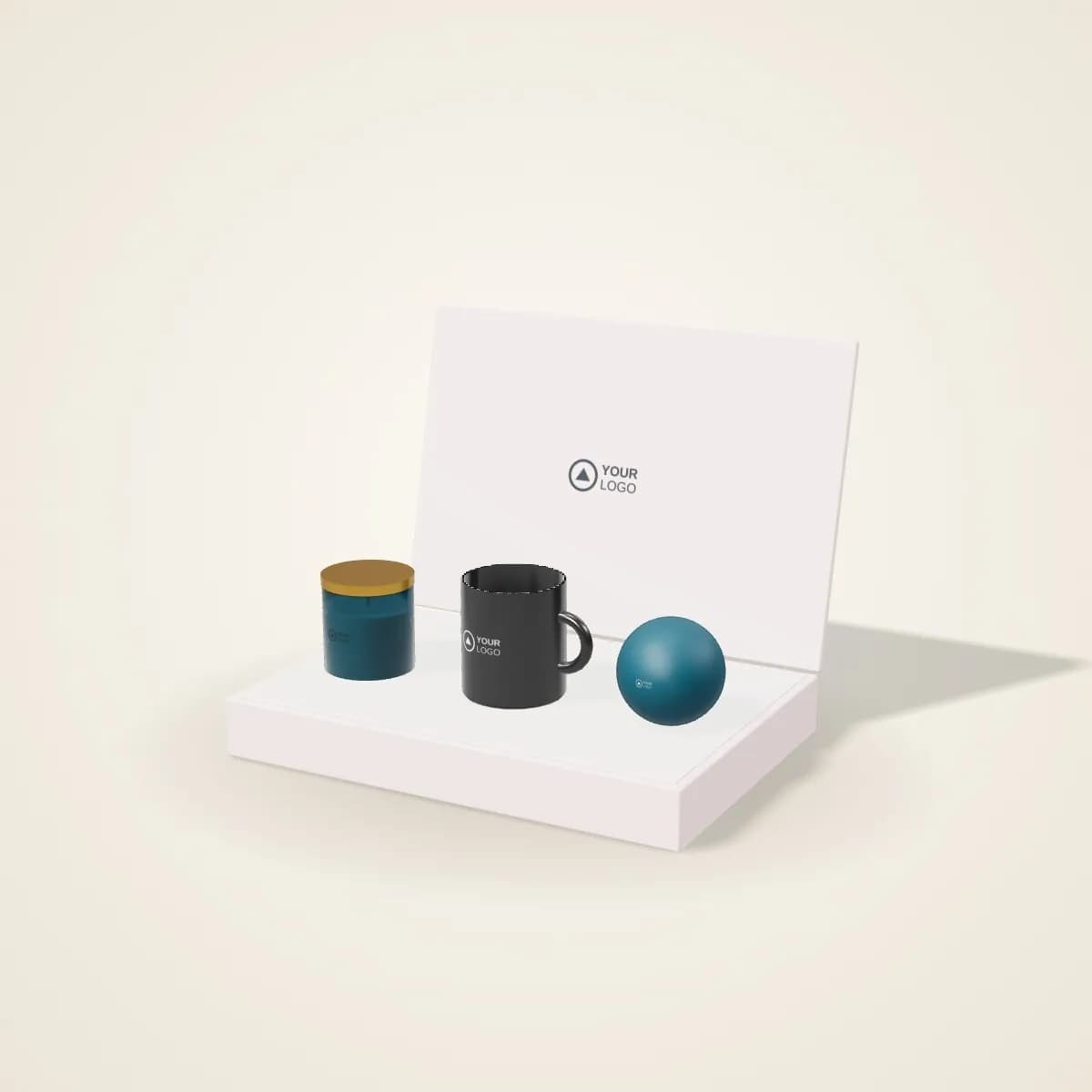Wellbeing Welcome Kit with Candle and Mug with a custom logo