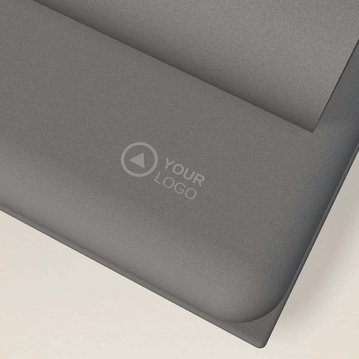Close-up of the logo branding on the Wool-Blend Herringbone Throw in Gift Box