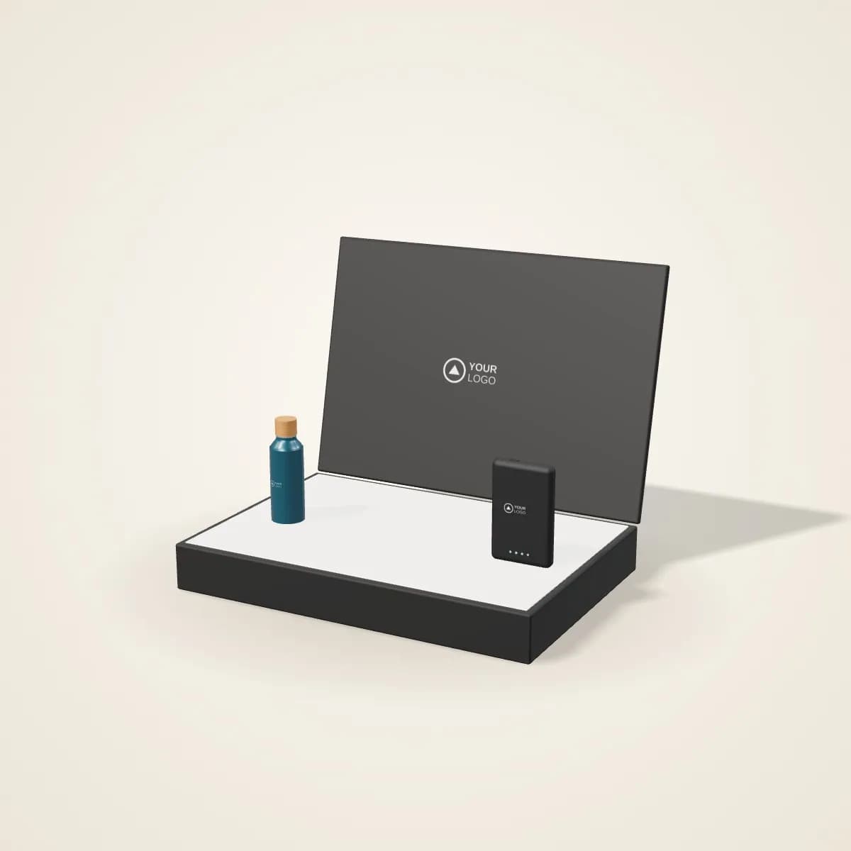 Smart Bottle and Power Bank Tech Set with a custom logo